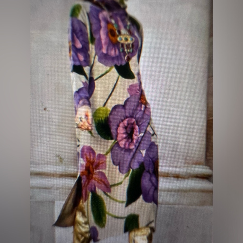 Colorful graphic turtleneck dress - tunic